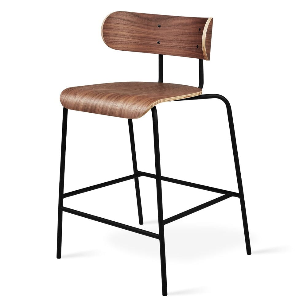Bantam Counter Stool counter stool Gus Modern Walnut Black