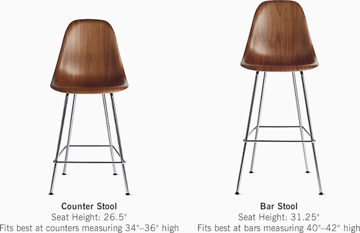 Eames Molded Wood Bar Stool bar seating herman miller
