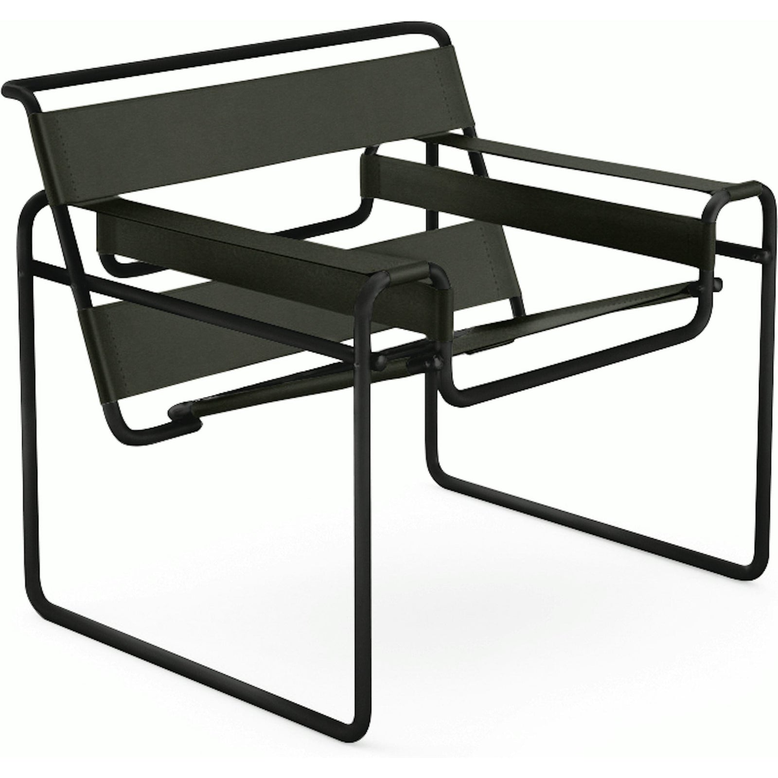 Wassily Chair lounge chair Knoll Belting Leather - Deep Green Black