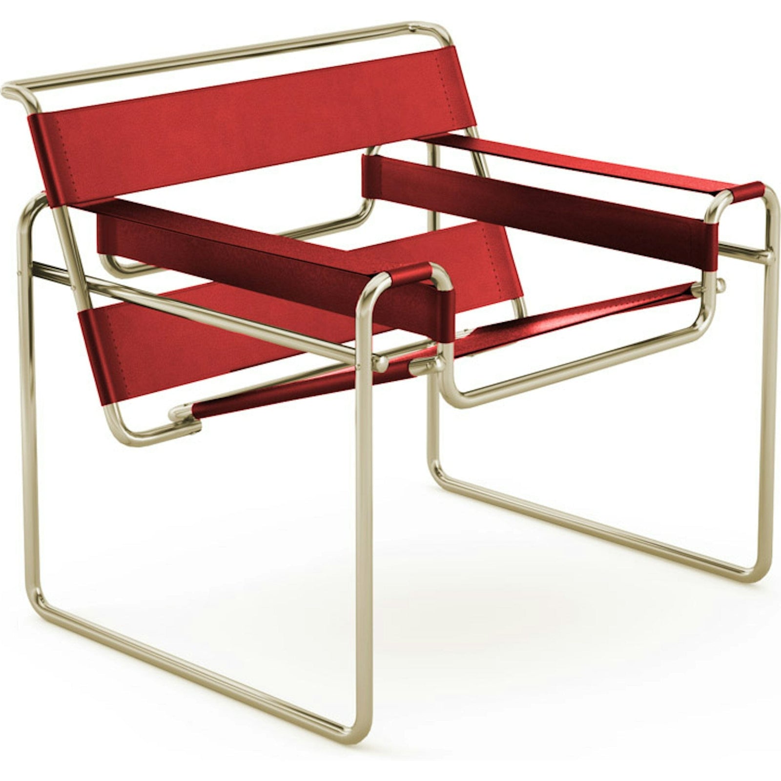 Wassily Chair lounge chair Knoll Belting Leather - Simply Red Gold