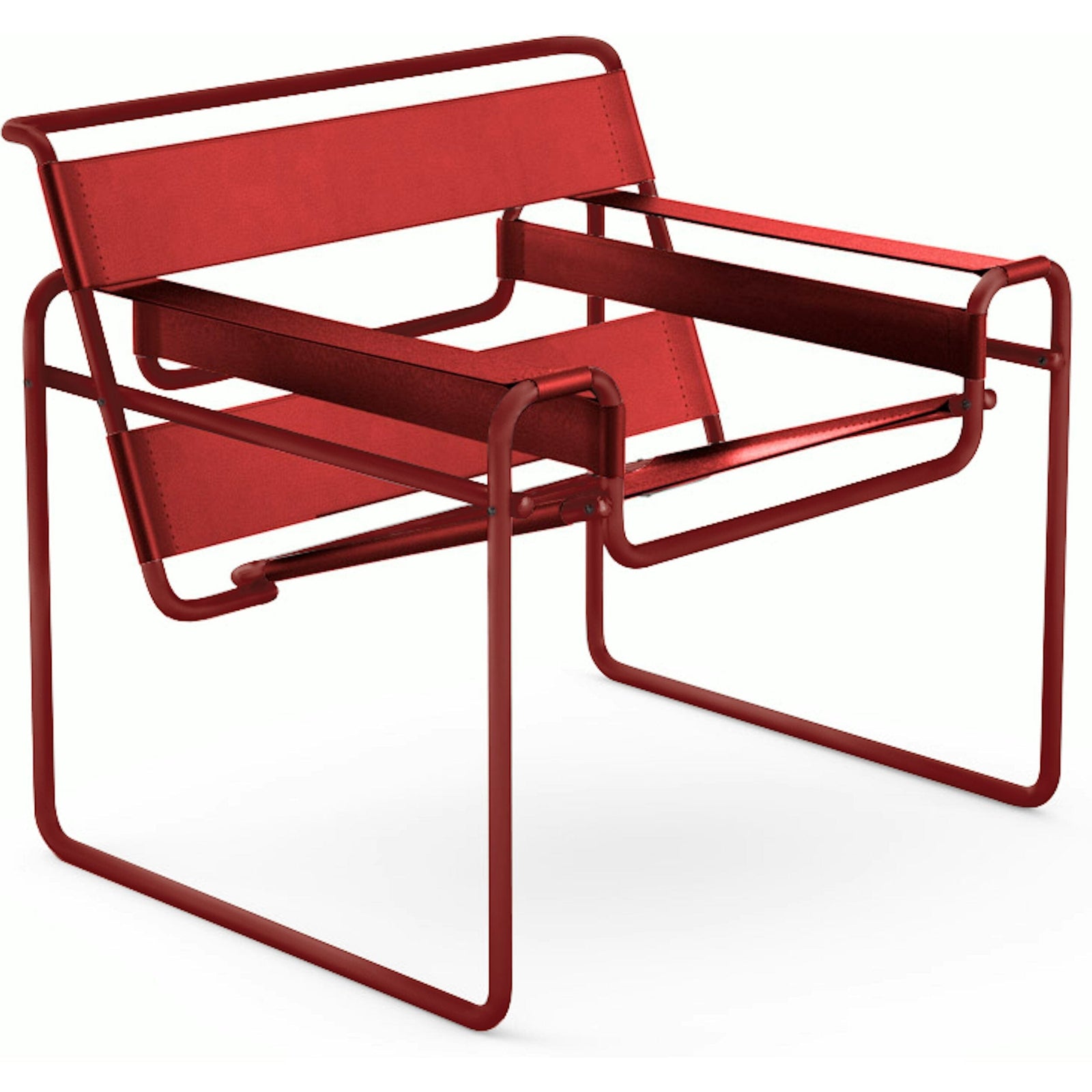 Wassily Chair lounge chair Knoll Belting Leather - Simply Red Dark Red