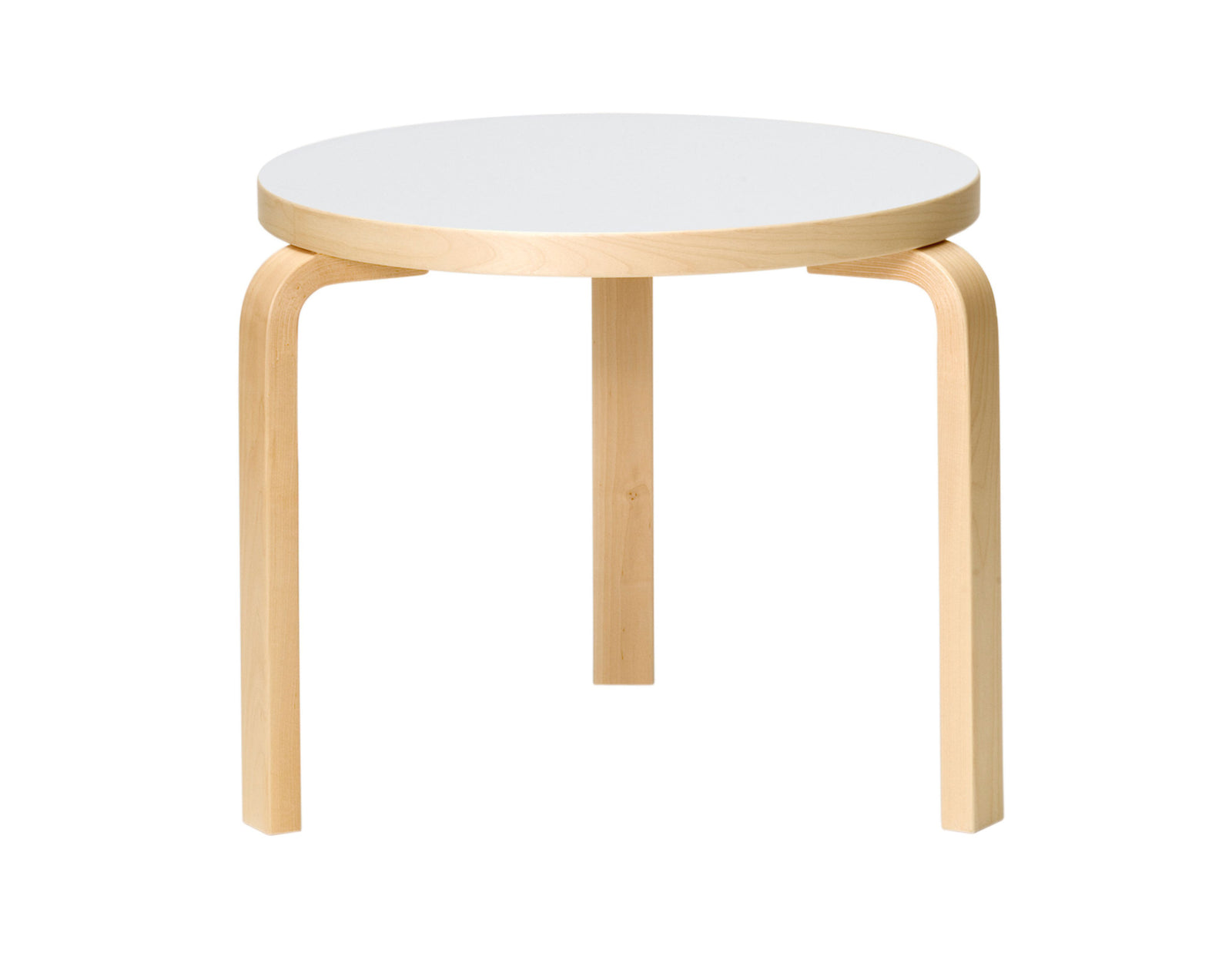 Table 90D Dining Tables Artek Top IKI White HPL | Legs and Edge Band Natural Lacquered