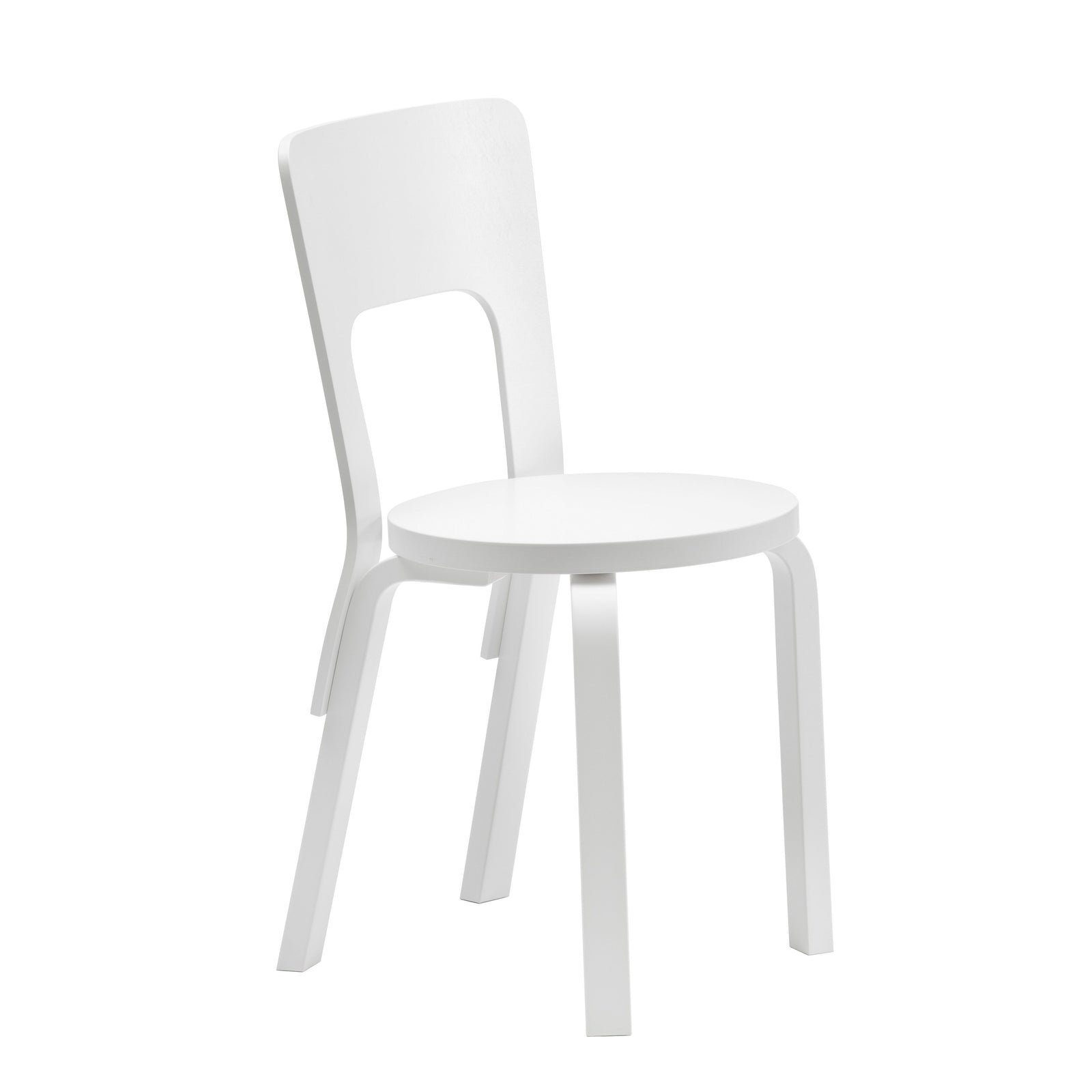 Chair 66 Side/Dining Artek Seat and Backrest White Lacquered / Legs White Lacquered + $60.00