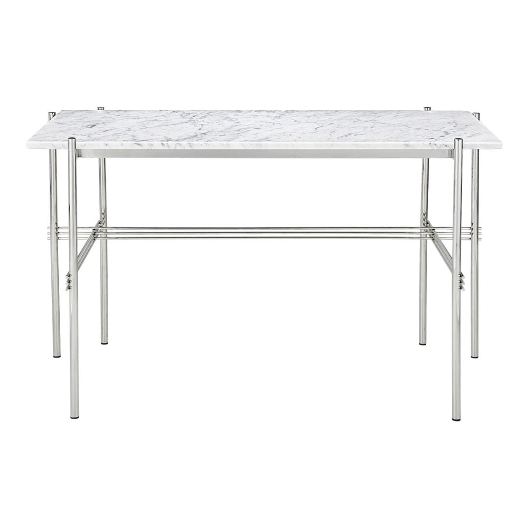 TS Desk Desk's Gubi White Carrara Marble Polished Steel