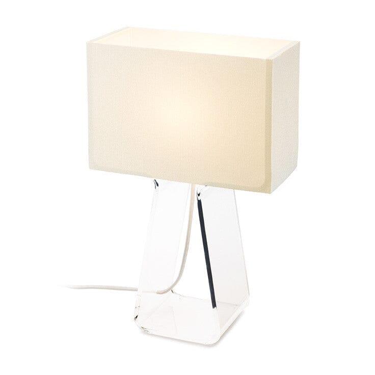 Tube Top Table Lamp Table Lamps Pablo 14" - White Shade / Clear Body