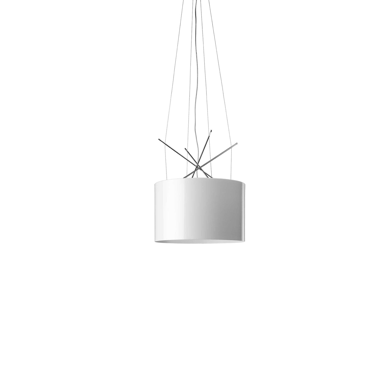 Ray Suspension Lamp hanging lamps Flos Glossy White Painted Metal - Halogen