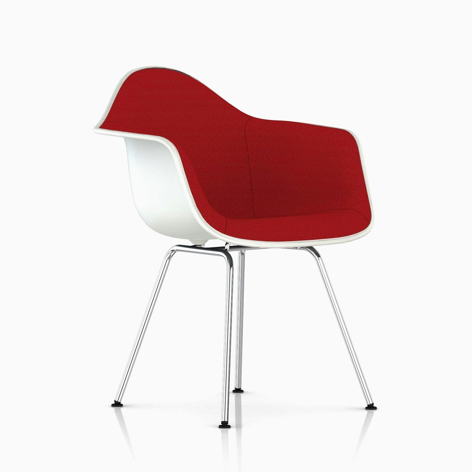 Eames Molded Plastic Upholstered Armchair with 4-Leg Base Side/Dining herman miller