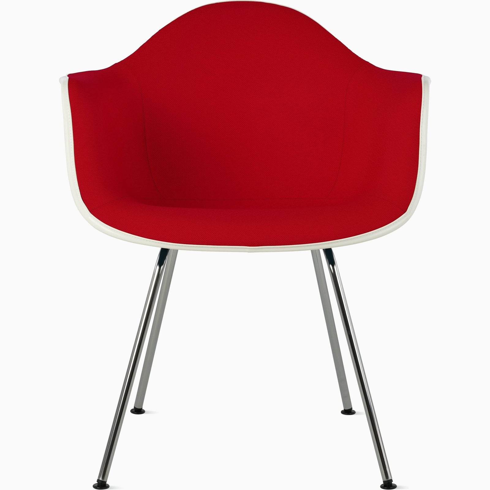 Eames Molded Plastic Upholstered Armchair with 4-Leg Base Side/Dining herman miller