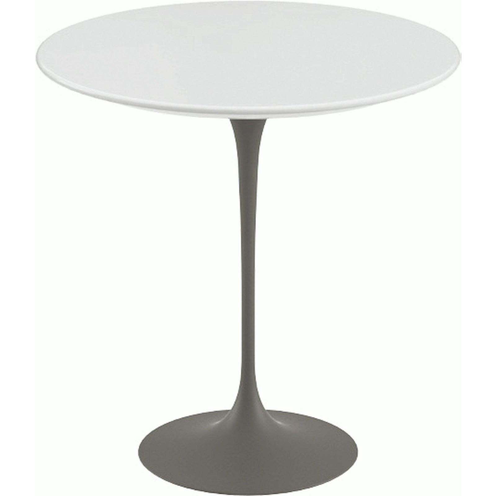 Saarinen Side Table - 20” Round side/end table Knoll Grey White laminate, Satin finish