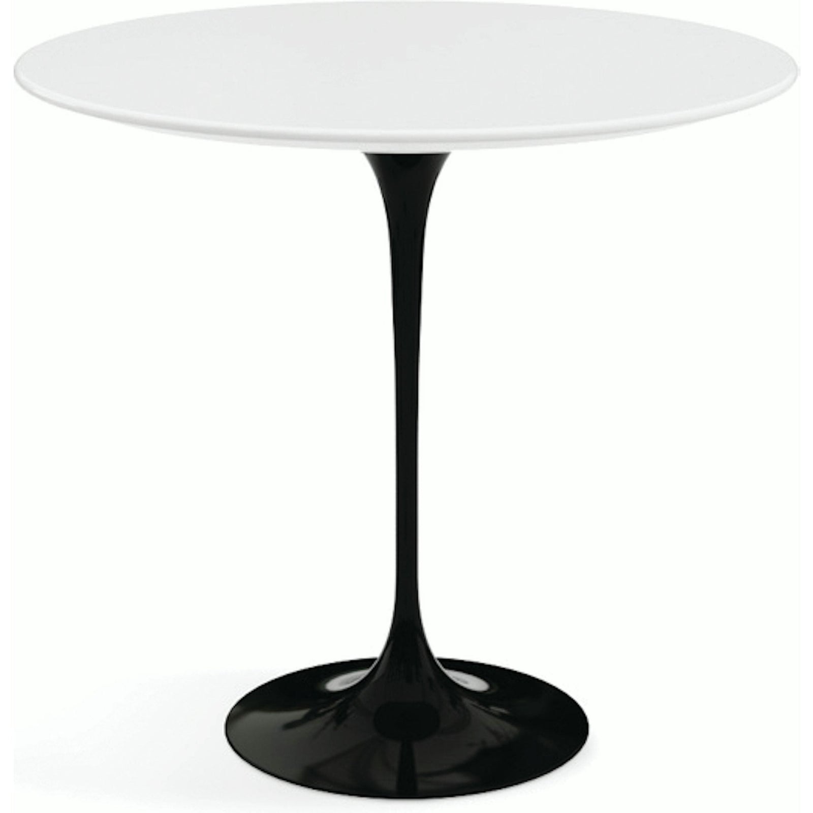 Saarinen Side Table - 22” Oval side/end table Knoll Black White laminate, Satin finish