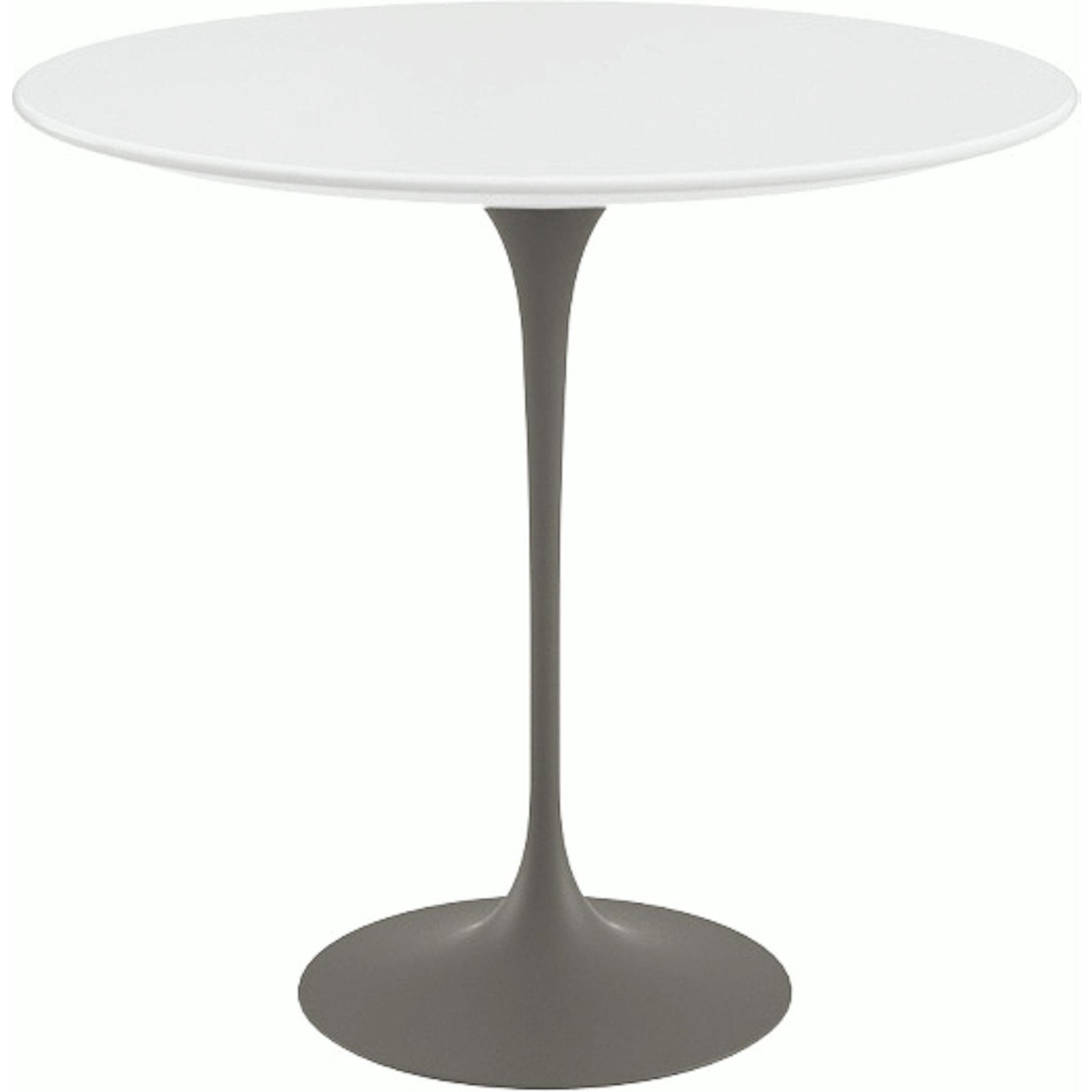 Saarinen Side Table - 22” Oval side/end table Knoll Grey White laminate, Satin finish