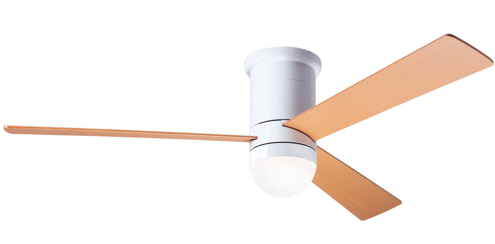 Cirrus Flush DC Ceiling Fan Ceiling Fans Modern Fan Co Gloss White Maple Wall Control With 17w LED