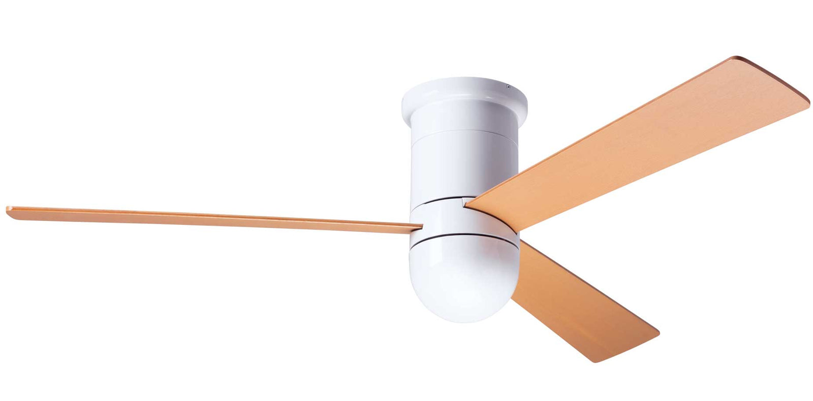 Cirrus Flush DC Ceiling Fan Ceiling Fans Modern Fan Co Gloss White Maple Wall Control Without Light