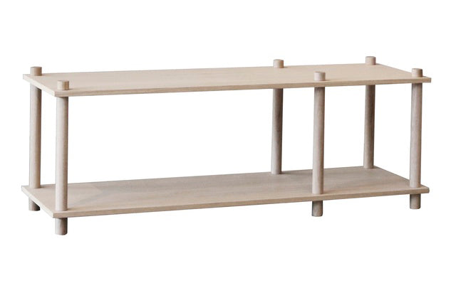 Elevate Shelving System Modular storage Woud Configuration 1 White Pigmented Oak