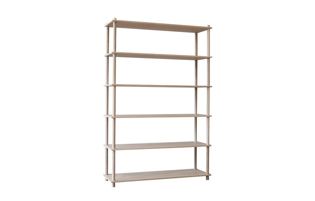Elevate Shelving System Modular Accessories Woud Configuration 6 White Pigmented Oak