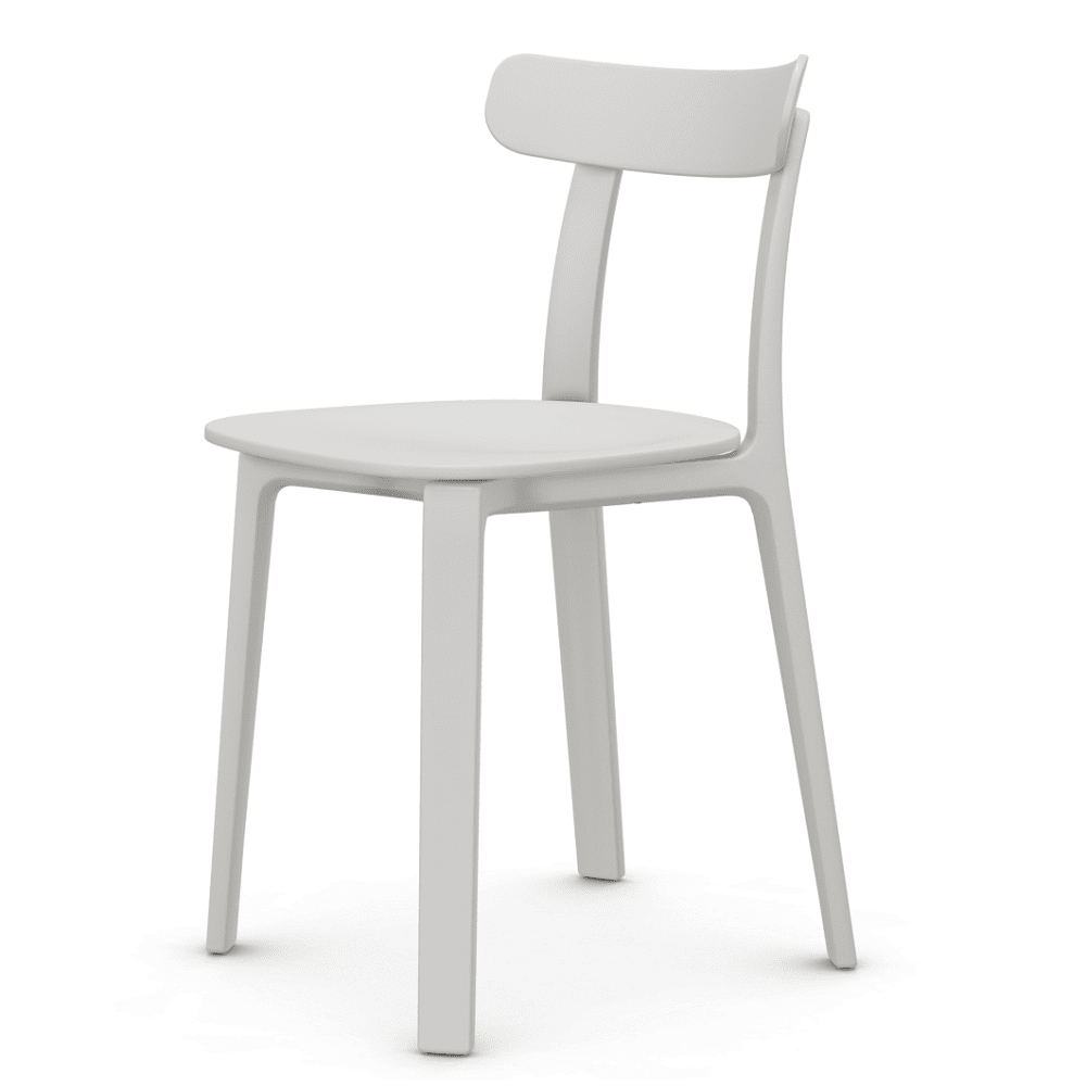 All Plastic Chair Chairs Vitra White Two-Tone Hard Glides Standard