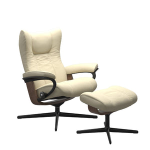 Wing Chair and Ottoman With Cross Base Chairs Stressless 