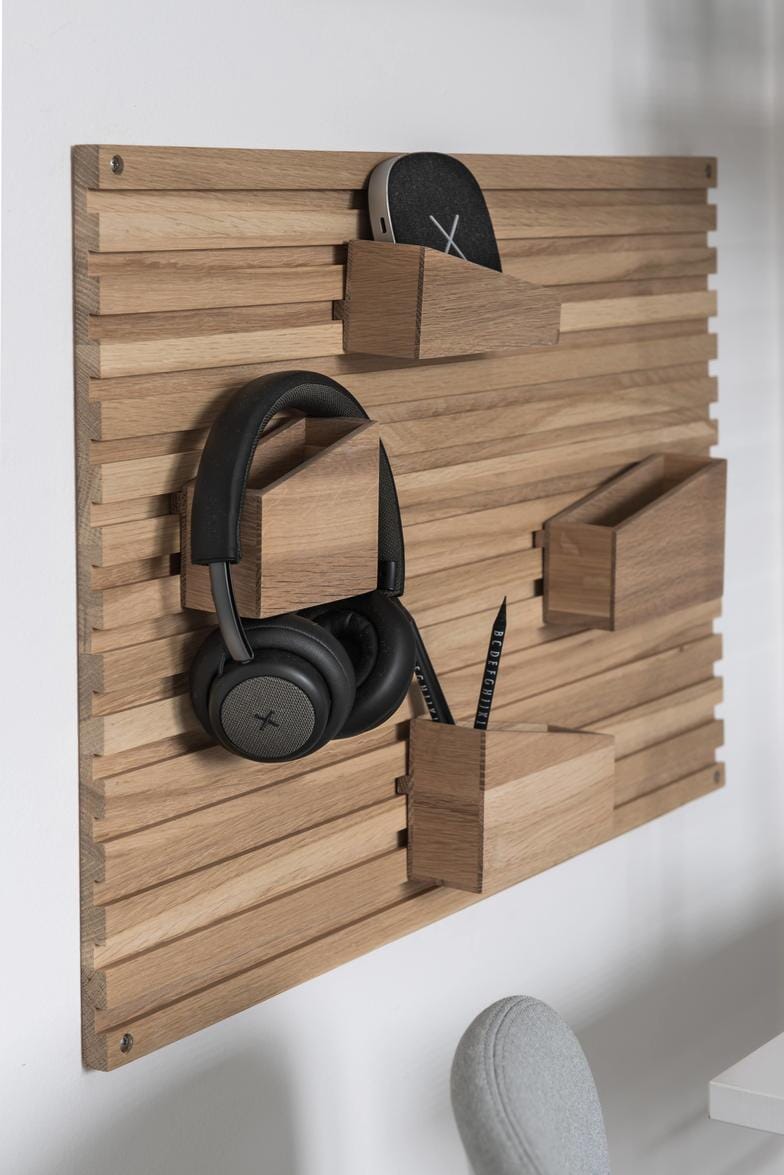 Input Wall Organizer - Set of 2 storage Woud