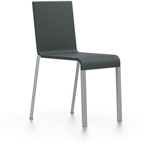 .03 Stacking Chair Side/Dining Vitra dark grey powder-coated silver (9006) glides for carpet