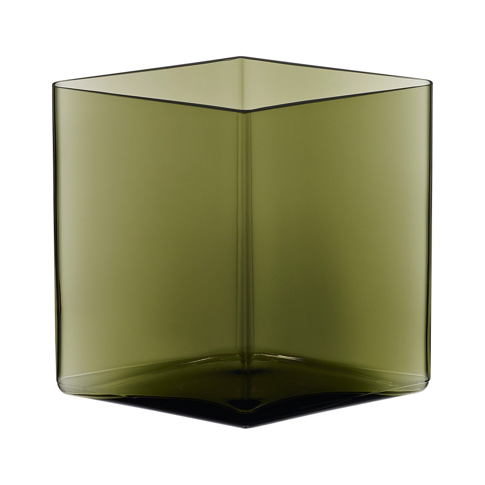 Ruutu Vase Vases iittala 8.25" X 7.25" MOSS GREEN
