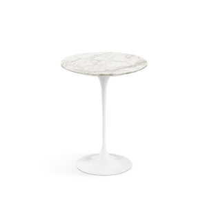 Saarinen Side Table - 16" Round side/end table Knoll White Calacatta, Natural 
