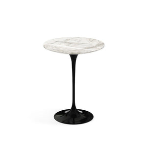 Saarinen Side Table - 16" Round side/end table Knoll Black Calacatta marble, Shiny finish 