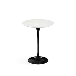Saarinen Side Table - 16" Round side/end table Knoll Black Vetro Bianco 