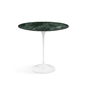 Saarinen Side Table - 22” Oval side/end table Knoll White Verde Alpi marble, Satin finish 