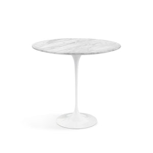 Saarinen Side Table - 22” Oval side/end table Knoll White Carrara, Natural 