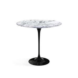 Saarinen Side Table - 22” Oval side/end table Knoll Black Arabescato marble, Satin finish 