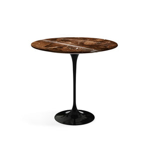 Saarinen Side Table - 22” Oval side/end table Knoll Black Espresso marble, Shiny finish 
