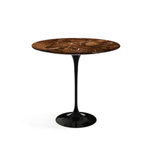 Saarinen Side Table - 22” Oval side/end table Knoll Black Espresso marble, Satin finish 