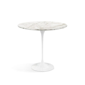 Saarinen Side Table - 22” Oval side/end table Knoll White Calacatta marble, Satin finish 