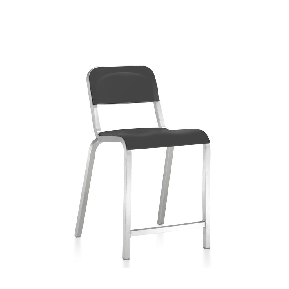 1951 Counter Stool By Emeco bar seating Emeco Recycled PET - Lava Black