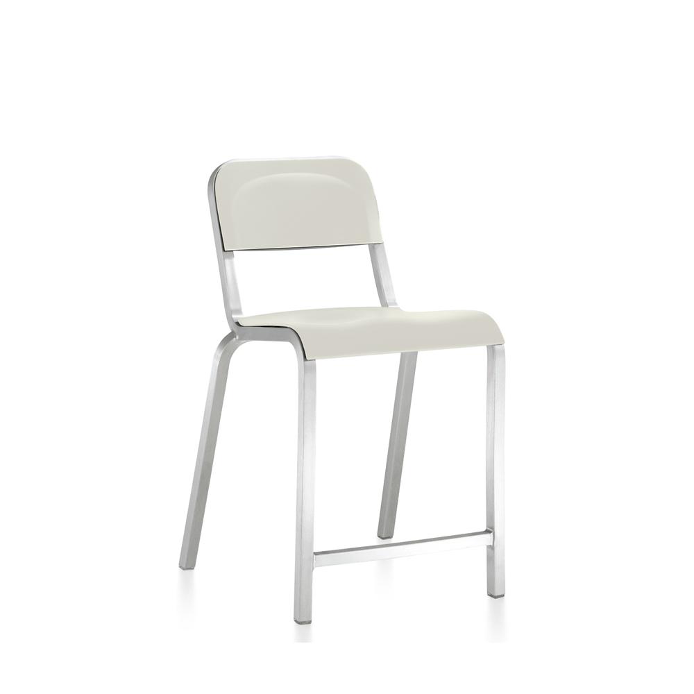 1951 Counter Stool By Emeco bar seating Emeco Recycled PET - Stockholm White