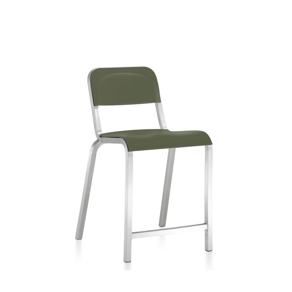 1951 Counter Stool By Emeco bar seating Emeco Recycled PET - Cypress Green