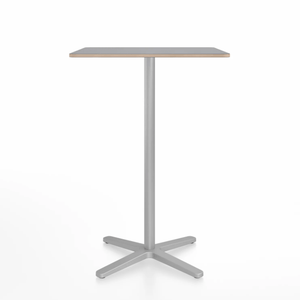 Emeco 2 Inch X Base Bar Table - Square bar seating Emeco 30" / 76cm Silver Powder Coated Grey Laminate Plywood