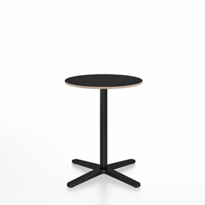 Emeco 2 Inch X Base Cafe Table - Round Coffee Tables Emeco 24" / 60cm Black Powder Coated Black Laminate Plywood