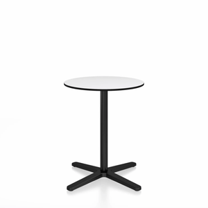 Emeco 2 Inch X Base Cafe Table - Round Coffee Tables Emeco 24" / 60cm Black Powder Coated White HPL