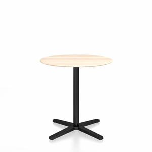 Emeco 2 Inch X Base Cafe Table - Round Coffee Tables Emeco 30" / 76cm Black Powder Coated Accoya (Outdoor Approved)