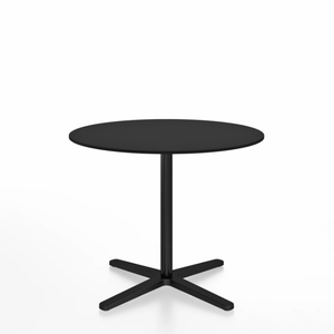 Emeco 2 Inch X Base Cafe Table - Round Coffee Tables Emeco 36 / 91cm Black Powder Coated Black HPL