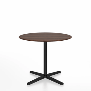 Emeco 2 Inch X Base Cafe Table - Round Coffee Tables Emeco 36 / 91cm Black Powder Coated Walnut