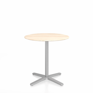Emeco 2 Inch X Base Cafe Table - Round Coffee Tables Emeco 30" / 76cm Silver Powder Coated Accoya (Outdoor Approved)
