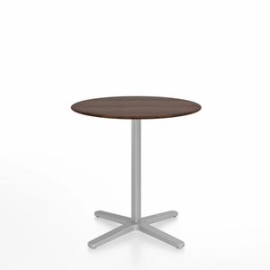 Emeco 2 Inch X Base Cafe Table - Round Coffee Tables Emeco 30" / 76cm Silver Powder Coated Walnut