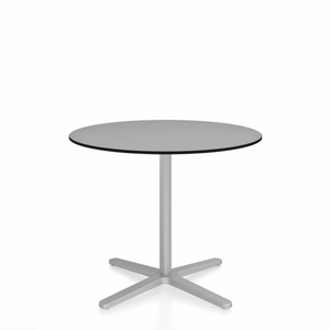 Emeco 2 Inch X Base Cafe Table - Round Coffee Tables Emeco 36 / 91cm Silver Powder Coated Grey HPL