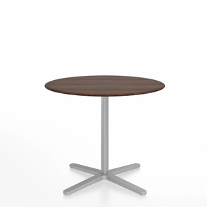Emeco 2 Inch X Base Cafe Table - Round Coffee Tables Emeco 36 / 91cm Silver Powder Coated Walnut