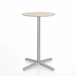 Emeco 2 Inch X Base Counter Table - Round bar seating Emeco 24" / 60cm Silver Powder Coated Ash