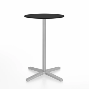 Emeco 2 Inch X Base Counter Table - Round bar seating Emeco 24" / 60cm Silver Powder Coated Black HPL