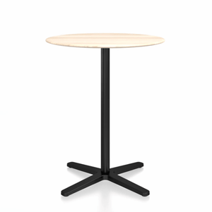 Emeco 2 Inch X Base Counter Table - Round bar seating Emeco 30" / 76cm Black Powder Coated Accoya (Outdoor Approved)