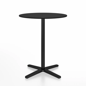 Emeco 2 Inch X Base Counter Table - Round bar seating Emeco 30" / 76cm Black Powder Coated Black HPL